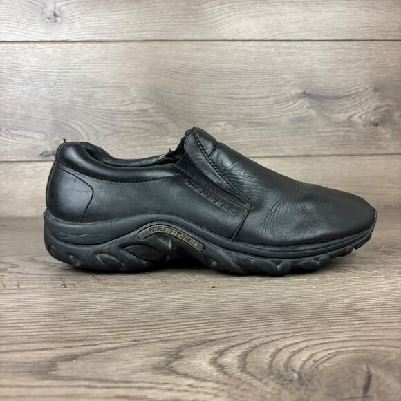 Merrell Jungle Moc Midnight Slip On Shoes Women's 10.5 Black Leather Loafers - Picture 3 of 16